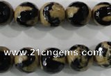CAG5164 15 inches 12mm faceted round tibetan agate beads wholesale