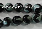 CAG5165 15 inches 12mm faceted round tibetan agate beads wholesale