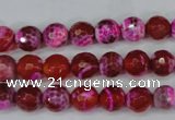 CAG5182 15 inches 8mm faceted round fire crackle agate beads