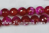 CAG5183 15 inches 10mm faceted round fire crackle agate beads