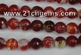 CAG5187 15 inches 8mm faceted round fire crackle agate beads