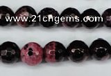 CAG5199 15 inches 10mm faceted round fire crackle agate beads