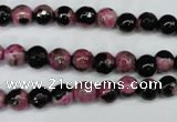 CAG5203 15 inches 6mm faceted round fire crackle agate beads