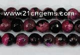 CAG5204 15 inches 8mm faceted round fire crackle agate beads