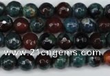 CAG5211 15 inches 8mm faceted round fire crackle agate beads