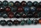 CAG5211 15 inches 8mm faceted round fire crackle agate beads