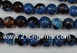 CAG5216 15 inches 8mm faceted round fire crackle agate beads