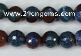 CAG5217 15 inches 10mm faceted round fire crackle agate beads