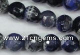 CAG5224 15 inches 12mm faceted round fire crackle agate beads