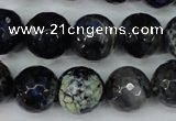 CAG5225 15 inches 14mm faceted round fire crackle agate beads