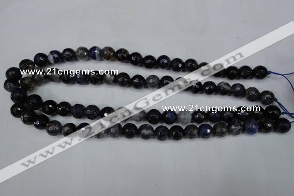 CAG5228 15 inches 10mm faceted round fire crackle agate beads