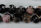CAG5233 15 inches 12mm faceted round fire crackle agate beads