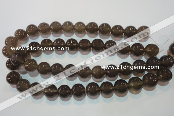 CAG5245 15.5 inches 16mm round Brazilian grey agate beads wholesale