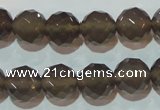 CAG5249 15.5 inches 12mm faceted round Brazilian grey agate beads