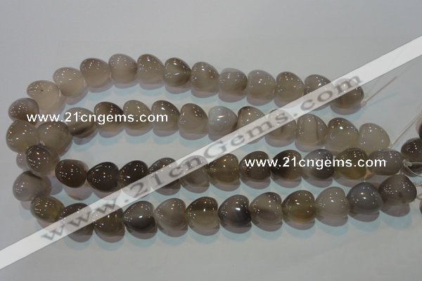 CAG5263 15.5 inches 16*16mm heart Brazilian grey agate beads