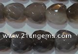 CAG5268 15.5 inches 16*16mm faceted heart Brazilian grey agate beads