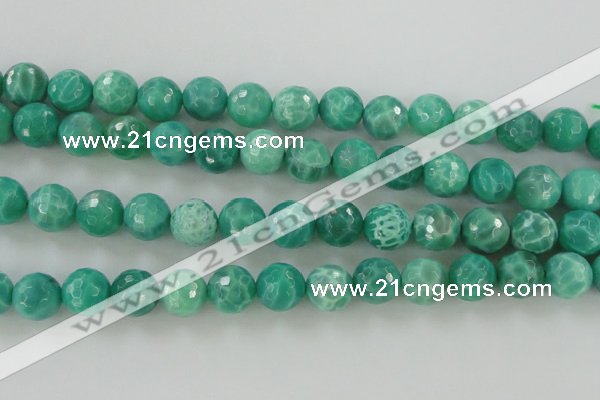 CAG5313 15.5 inches 12mm faceted round peafowl agate gemstone beads