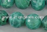 CAG5314 15.5 inches 14mm faceted round peafowl agate gemstone beads