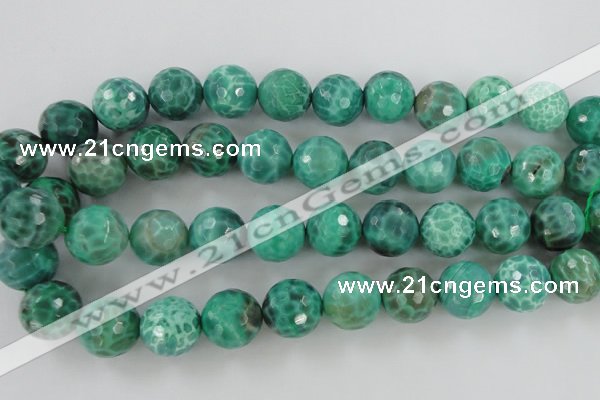 CAG5314 15.5 inches 14mm faceted round peafowl agate gemstone beads