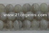 CAG5321 15.5 inches 6mm round grey line agate beads wholesale