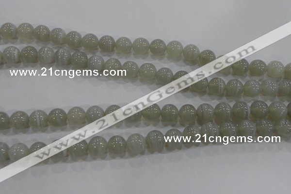 CAG5322 15.5 inches 8mm round grey line agate beads wholesale