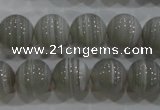 CAG5323 15.5 inches 12mm round grey line agate beads wholesale