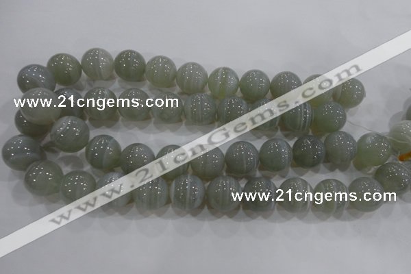 CAG5326 15.5 inches 18mm round grey line agate beads wholesale