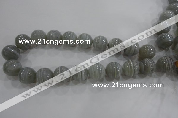 CAG5327 15.5 inches 20mm round grey line agate beads wholesale