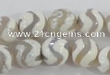 CAG5331 15.5 inches 12mm faceted round tibetan agate beads wholesale