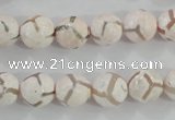 CAG5334 15.5 inches 10mm faceted round tibetan agate beads wholesale