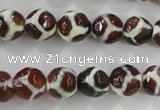 CAG5339 15.5 inches 10mm faceted round tibetan agate beads wholesale