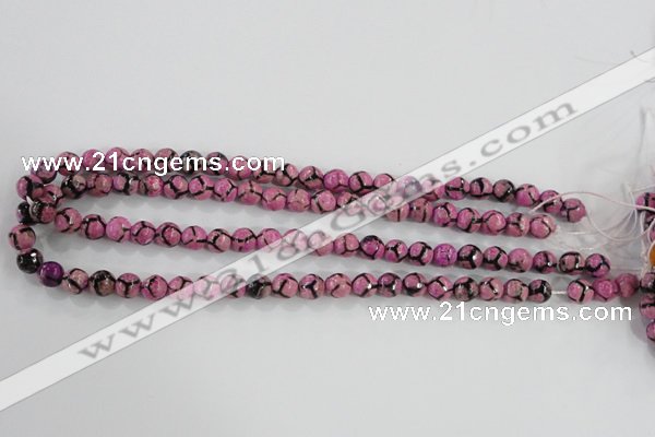 CAG5347 15.5 inches 8mm faceted round tibetan agate beads wholesale