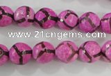 CAG5348 15.5 inches 10mm faceted round tibetan agate beads wholesale