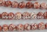 CAG5357 15.5 inches 8mm faceted round tibetan agate beads wholesale