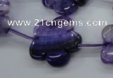 CAG5392 15.5 inches 24mm carved flower dragon veins agate beads