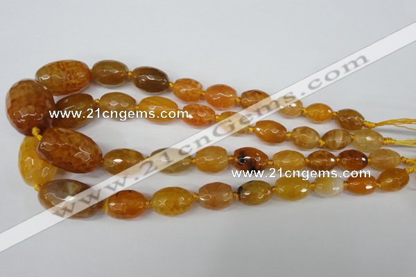 CAG5406 10*14mm – 20*30mm faceted drum dragon veins agate beads