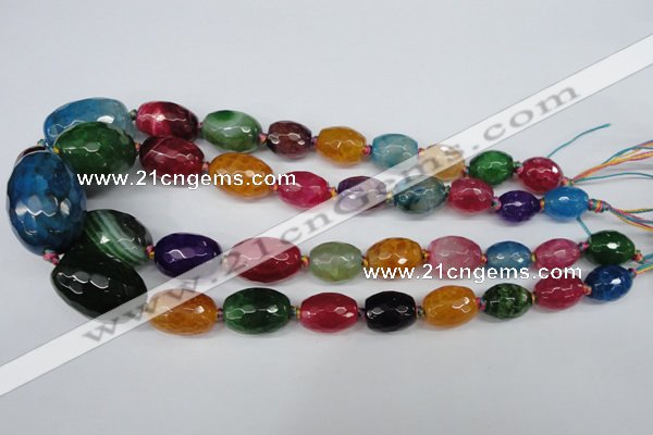 CAG5409 10*14mm – 20*30mm faceted drum dragon veins agate beads