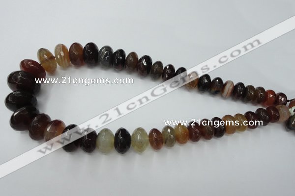 CAG5418 8*12mm – 13*22mm faceted rondelle dragon veins agate beads