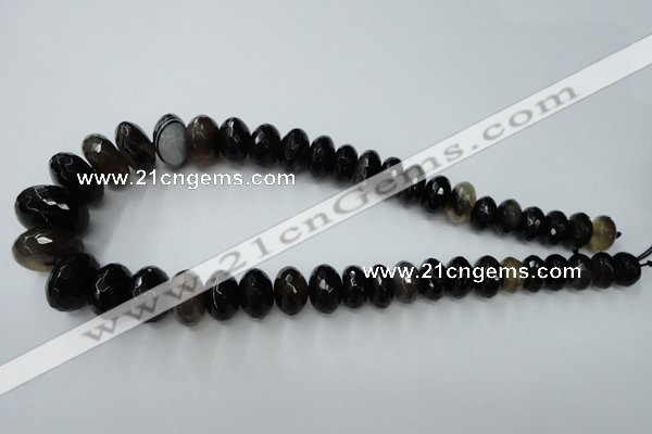 CAG5419 8*12mm – 13*22mm faceted rondelle dragon veins agate beads