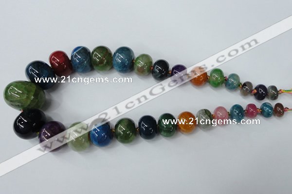 CAG5428 8*12mm – 20*30mm rondelle dragon veins agate beads