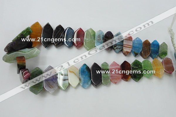 CAG5450 15.5 inches 10*20mm - 12*48mm freeform agate gemstone beads