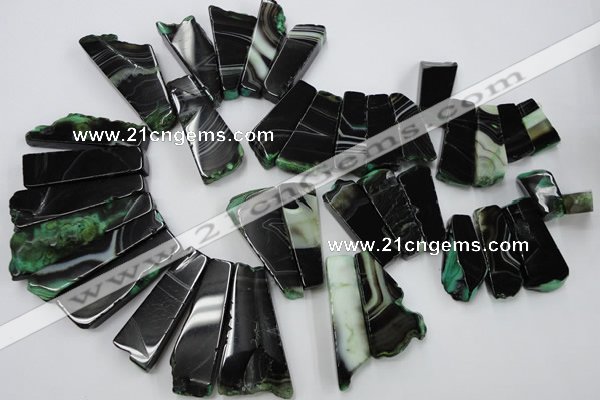 CAG5462 15.5 inches 16*26mm - 20*66mm freeform agate gemstone beads