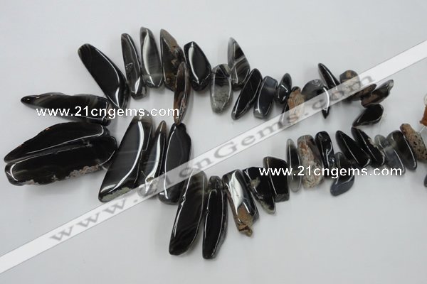 CAG5468 15.5 inches 8*20mm - 15*60mm freeform agate gemstone beads