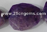 CAG5487 15.5 inches 30*35mm – 35*40mm faceted freeform agate beads