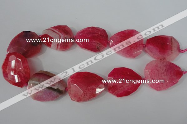 CAG5488 15.5 inches 30*35mm – 35*40mm faceted freeform agate beads