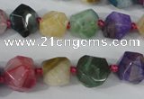 CAG5491 15.5 inches 13*13mm faceted nuggets agate gemstone beads