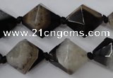 CAG5495 15.5 inches 18*18mm faceted bicone agate gemstone beads