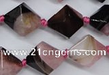 CAG5496 15.5 inches 18*18mm faceted bicone agate gemstone beads