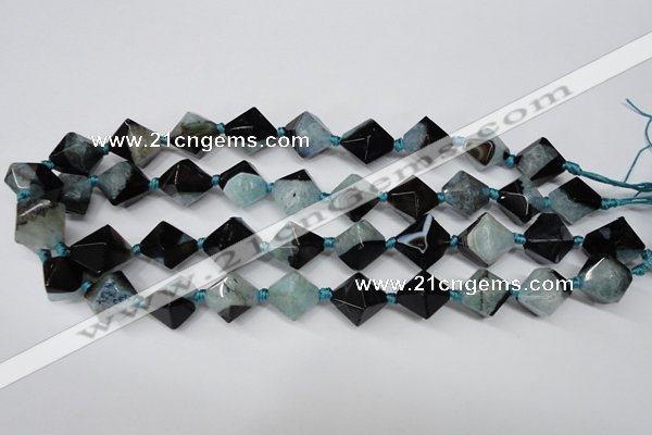 CAG5498 15.5 inches 18*18mm faceted bicone agate gemstone beads