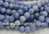 CAG550 16 inches 4mm round blue agate gemstone beads wholesale